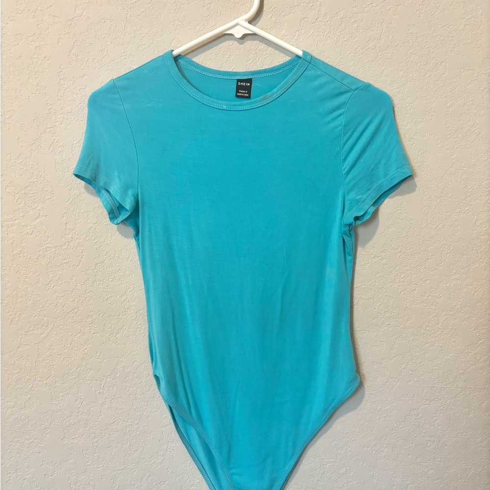 SHEIN Blue Short Sleeve Bodysuit